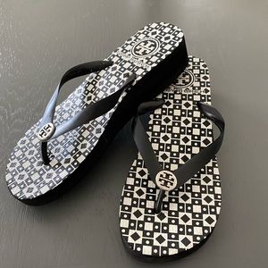 Tory Burch wedge flip flops